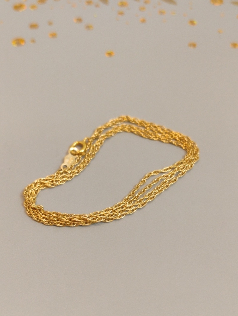 Excellent Condition 14 K Gold Rope Chain Necklace